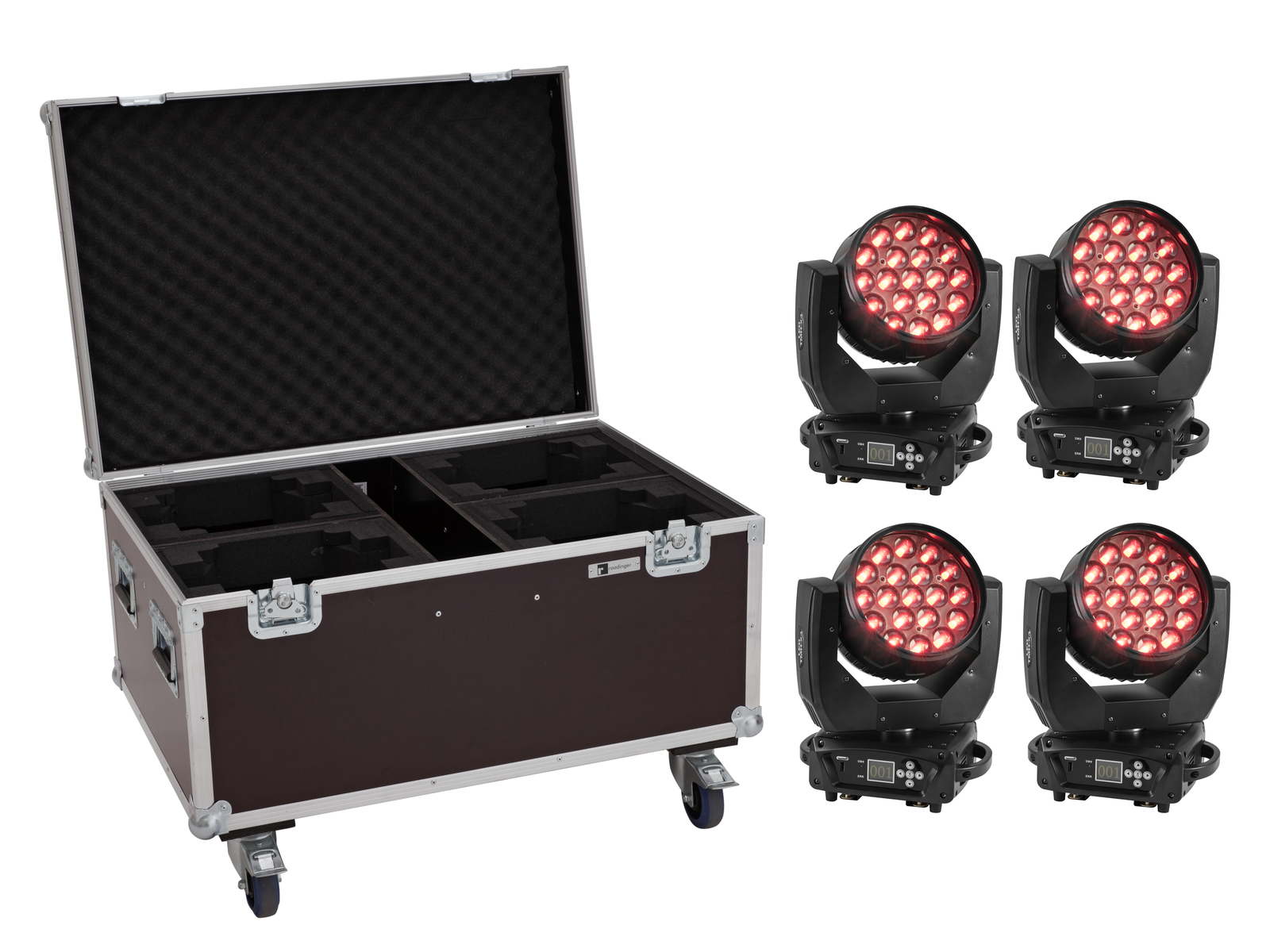 Eurolite Set 4x LED TMH-X4 Moving-Head Wash Zoom + Case von Eurolite