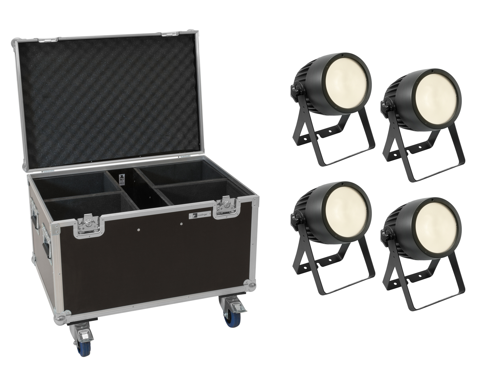 Eurolite Set 4x LED Theatre COB 200 WW + Case mit Rollen von Eurolite