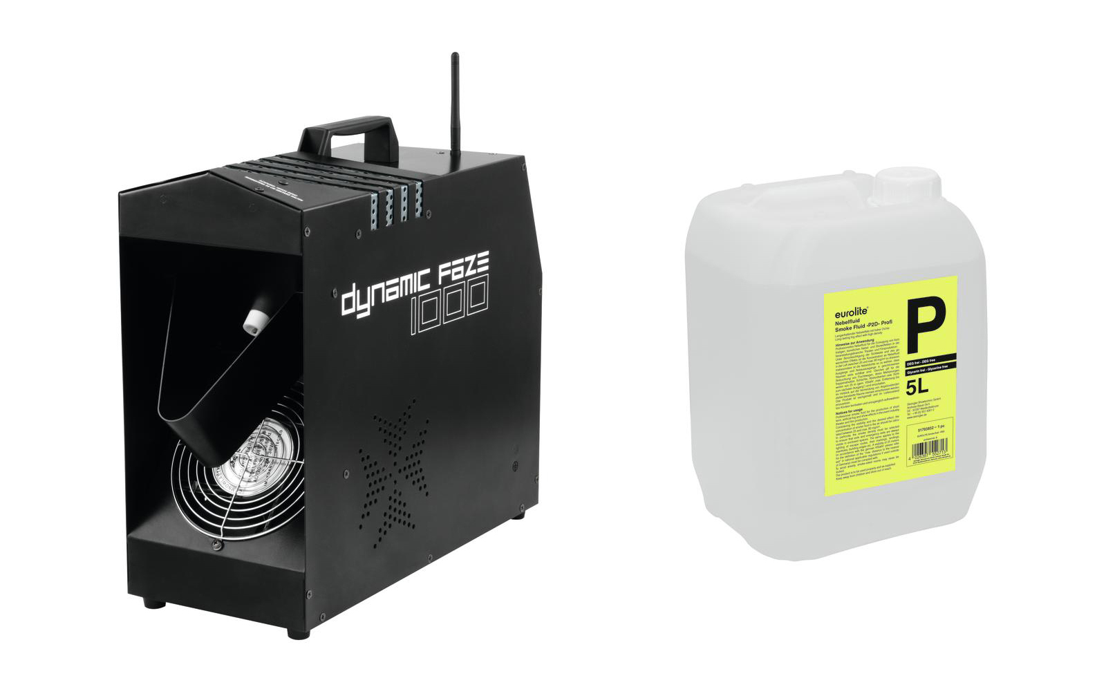 Eurolite Set Dynamic Faze 1000 + Smoke Fluid -P2D- 5l Eurolite Set Dynamic Faze 1000 + Smoke Fluid -P2D- 5l von Eurolite