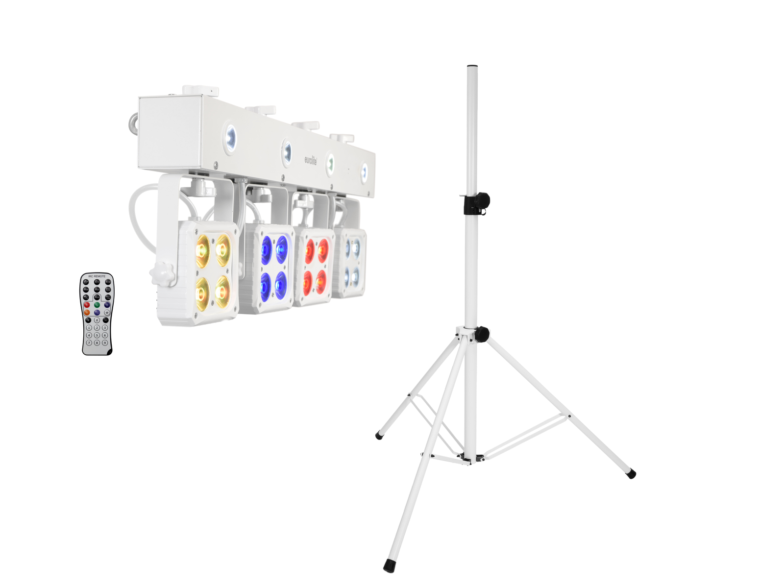 Eurolite Set LED KLS-180 weiß + BS-2 EU Boxenhochständer weiß von Eurolite