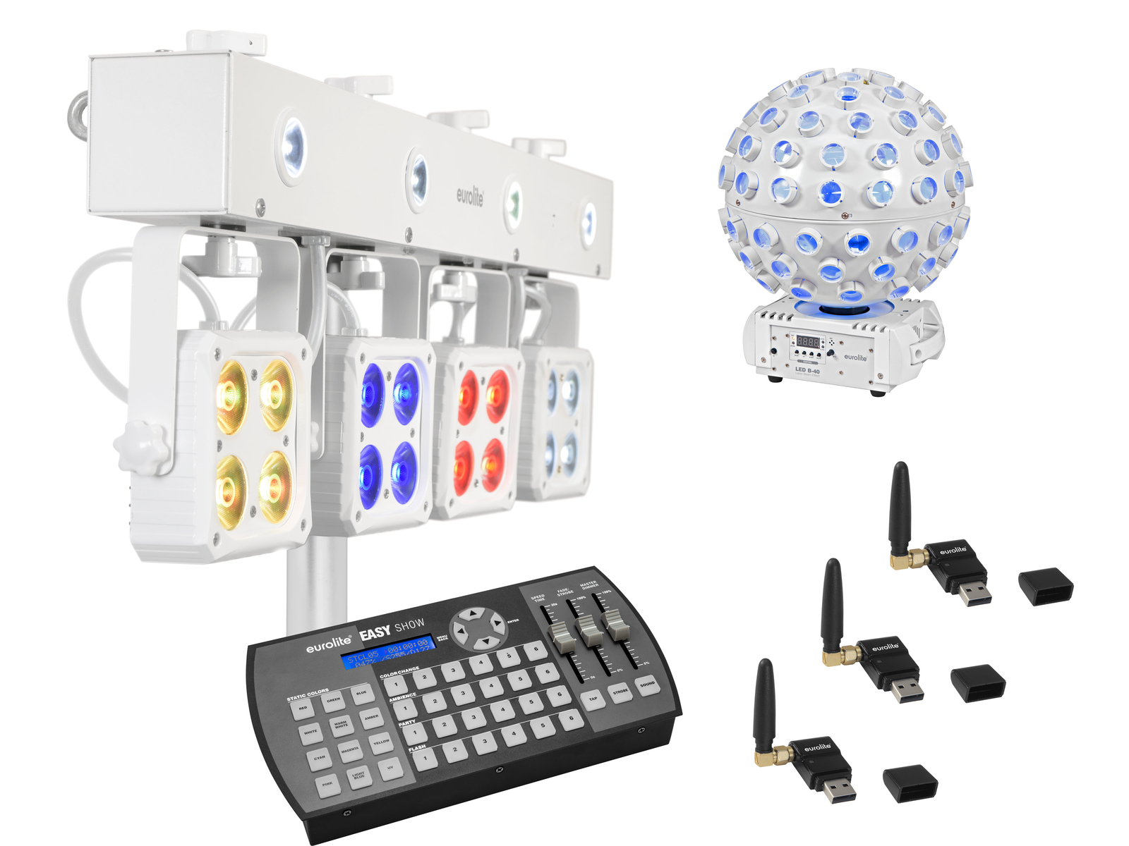 Eurolite Set LED KLS-180 ws + LED B-40 ws + USB QuickDMX + Easy Show Eurolite Set LED KLS-180 ws + LED B-40 ws + USB QuickDMX + Easy Show von Eurolite