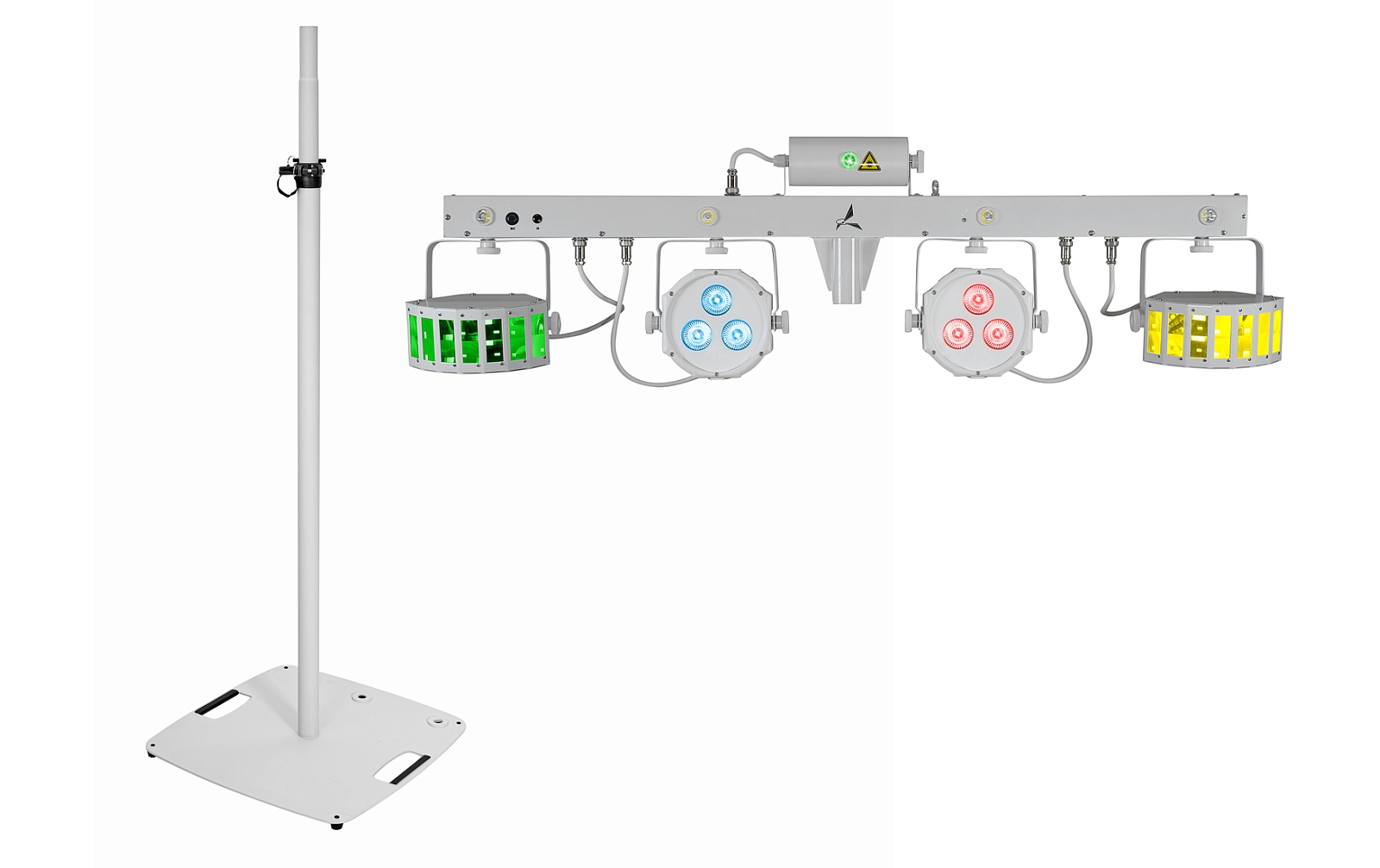 Eurolite Set LED KLS Laser Bar FX-Lichtset weiß + BPS-3 Boxenhochständer weiß von Eurolite