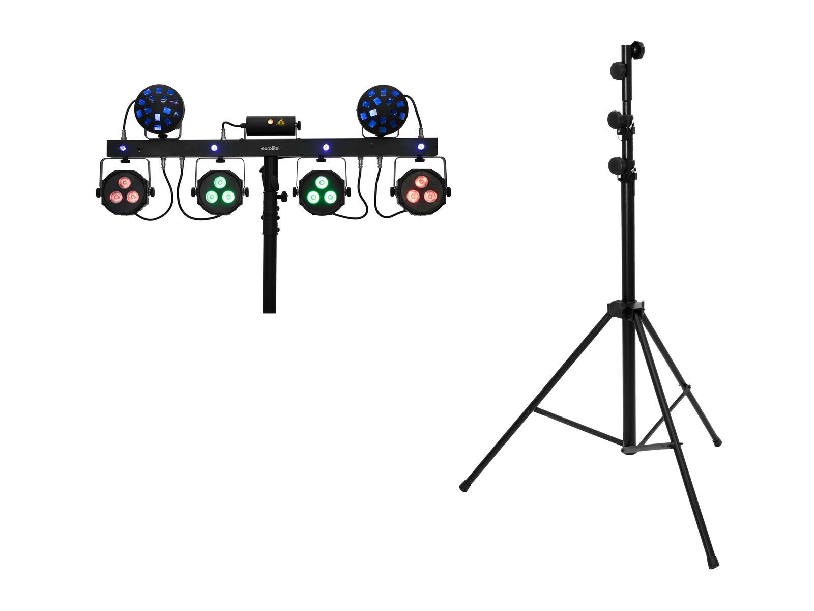 Eurolite Set LED KLS Laser Bar Next FX-Lichtset + STV-60-WOT EU Stahlstativ schwarz von Eurolite