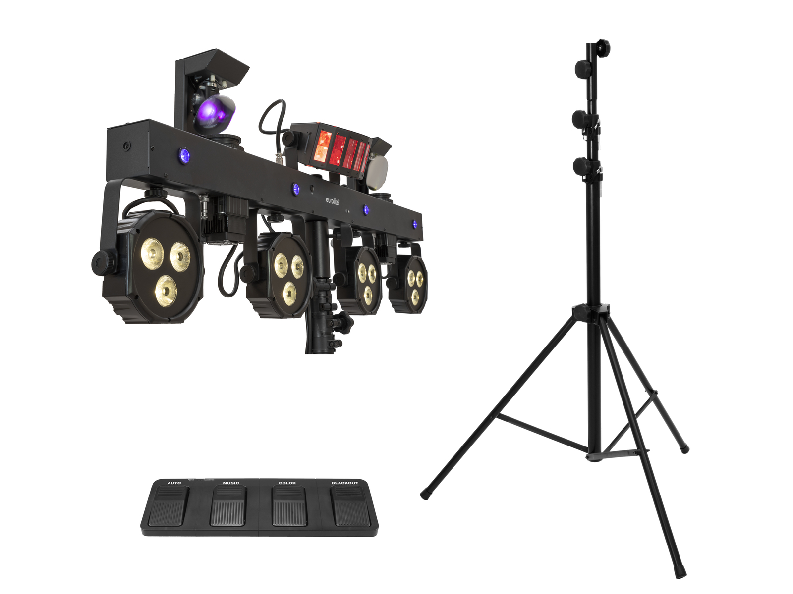 Eurolite Set LED KLS Scan Next FX Kompakt-Lichtset + Fußschalter + Stativ von Eurolite