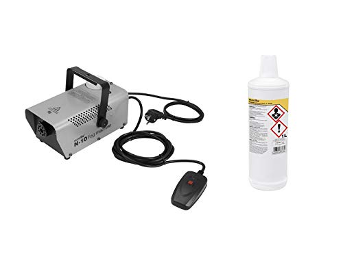 Eurolite Set N-10 Nebelmaschine in silber + -B- Basic Nebelfluid 1 Liter | Qualitäts Nebelflüssigkeit aus Deutschland von Eurolite