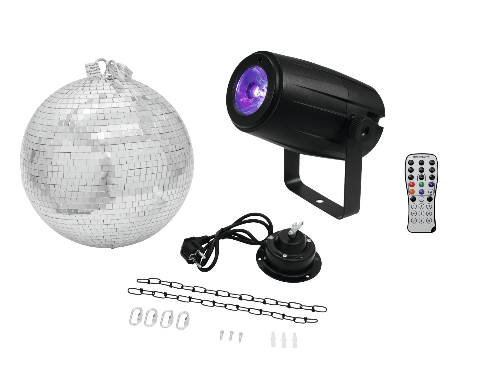 Eurolite Set Spiegelkugel 30cm mit Motor + LED PST-5 QCL Spot sw von Eurolite