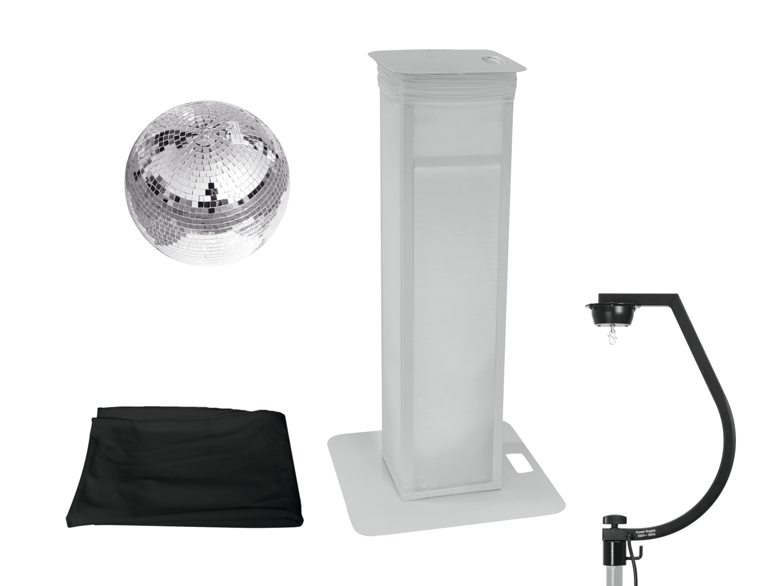 Eurolite Set Spiegelkugel 30cm mit Stage Stand variabel + Cover schwarz Eurolite Set Spiegelkugel 30cm mit Stage Stand variabel + Cover schwarz von Eurolite