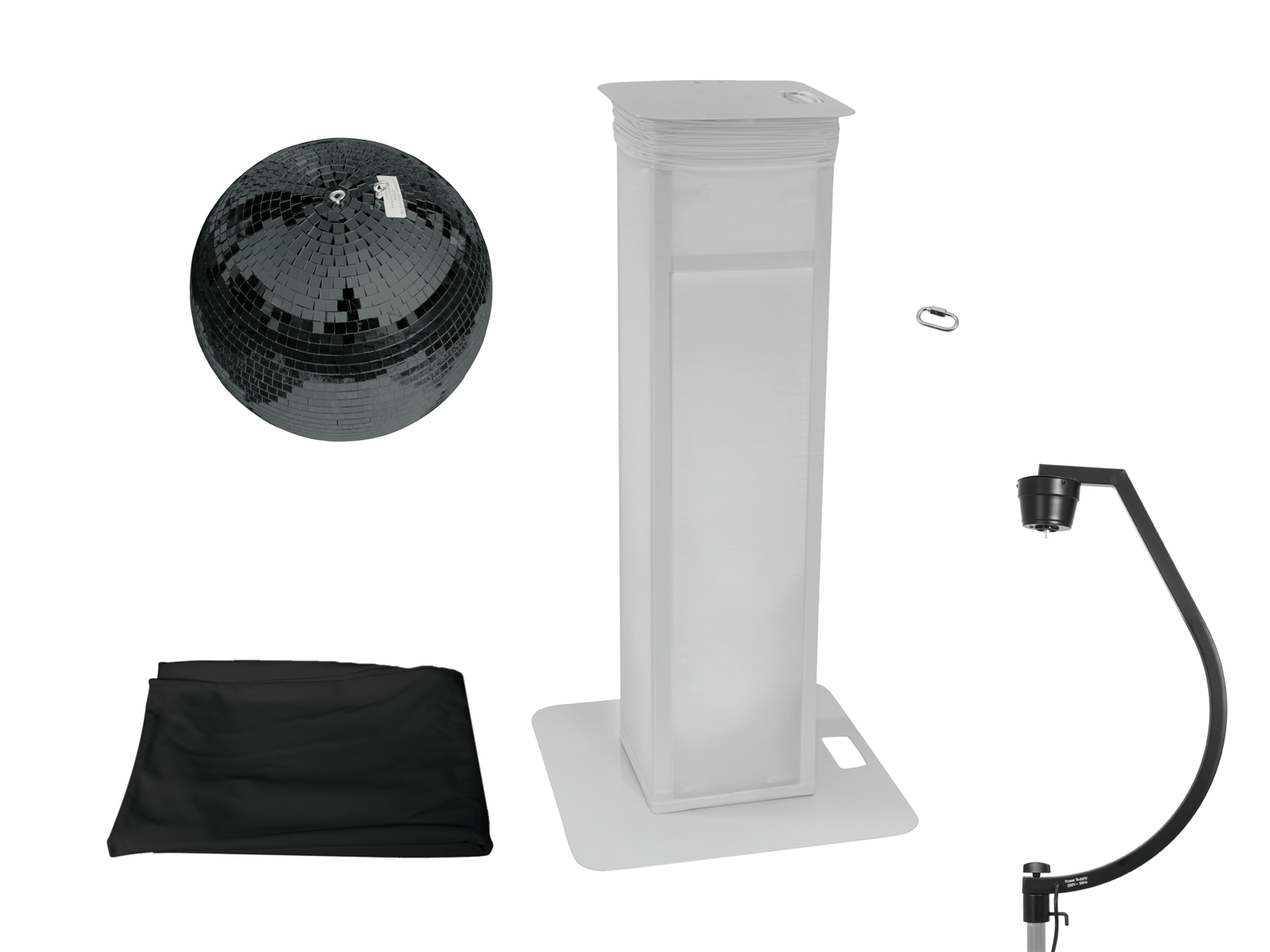 Eurolite Set Spiegelkugel 50cm schwarz mit Stage Stand variabel + Cover schwarz von Eurolite