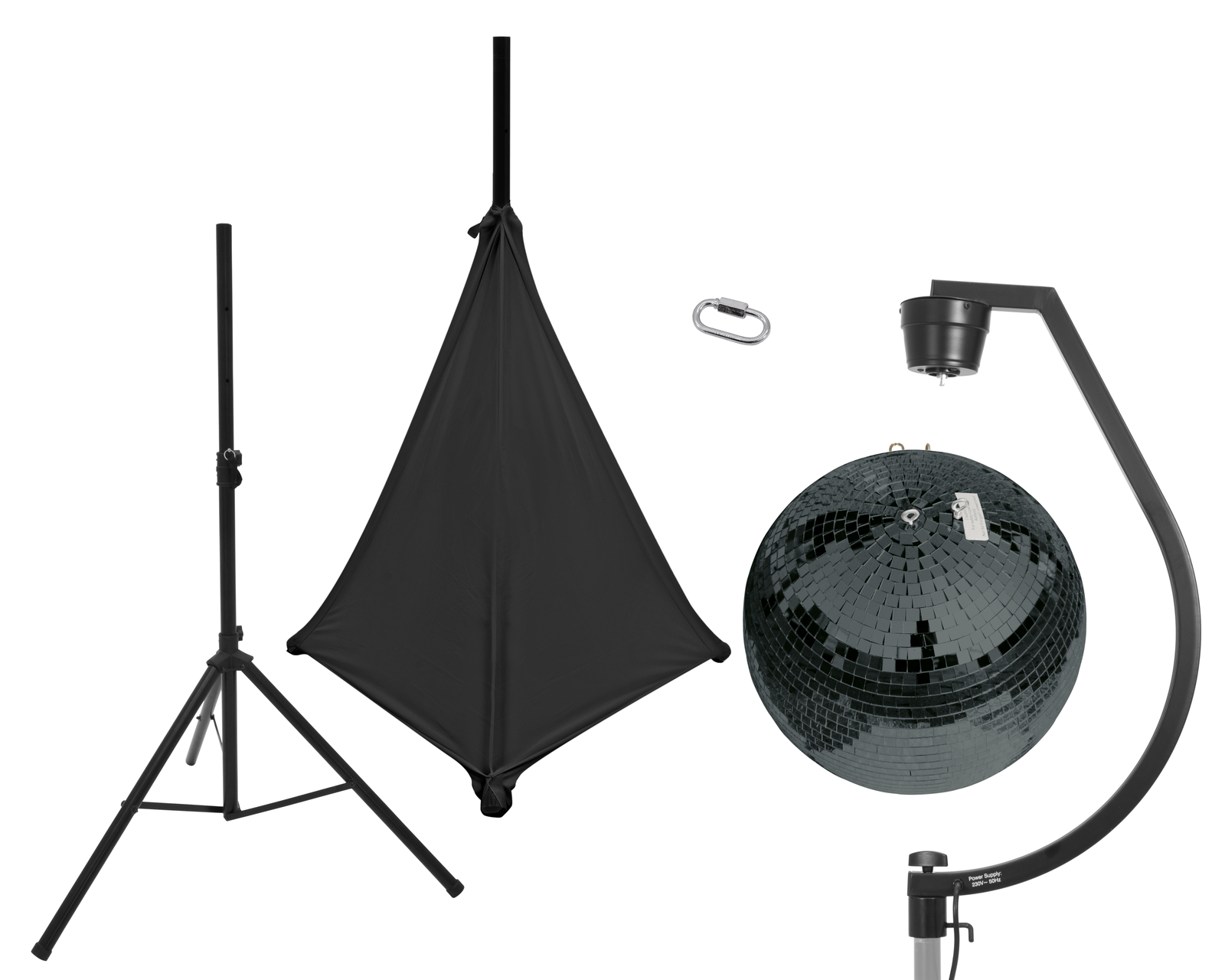 Eurolite Set Spiegelkugel 50cm schwarz mit Stativ und Segel schwarz Eurolite Set Spiegelkugel 50cm schwarz mit Stativ und Segel schwarz von Eurolite