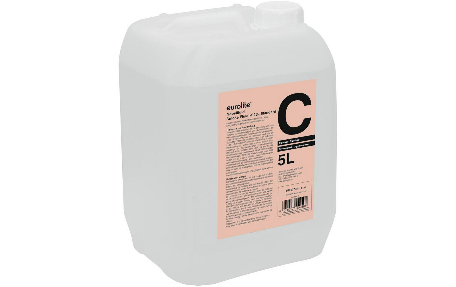 Eurolite Smoke Fluid -C2D- Standard Nebelfluid 5l Eurolite Smoke Fluid -C2D- Standard Nebelfluid 5l von Eurolite