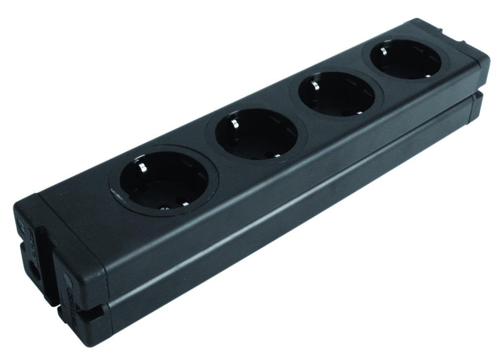 Eurolite Steckdosenleiste 4-fach ALU schwarz Eurolite Steckdosenleiste 4-fach ALU schwarz von Eurolite