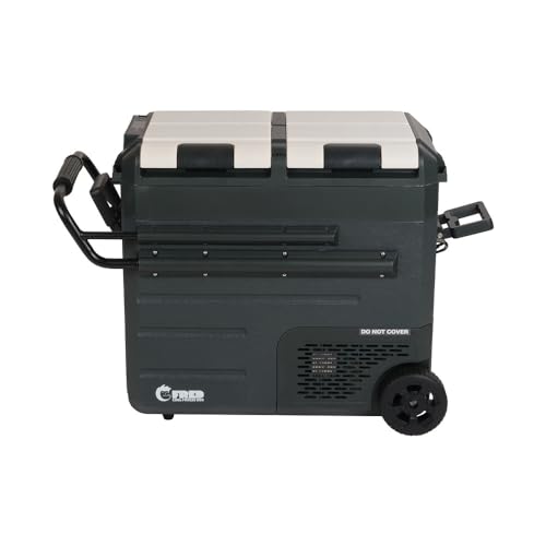 Eurom Big Fred 58 L Kompressor Kühlbox 12V 230V | Gefrierbox elektrisch mit 2 Kühlfächer je 23 L / 35 L | Tragbarer Mini Kühlschrank für Auto, Camping, Boot, LKW mit Netzteil & USB Anschluss von Eurom