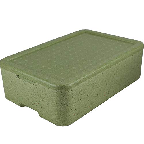 10x W4 Thermobox grün für 4 Menüschalen | Styropor | wiederverwendbar wiederverwendbare MENÜBOX-Transportbehälter für Catering und Lieferdienste von Europack24