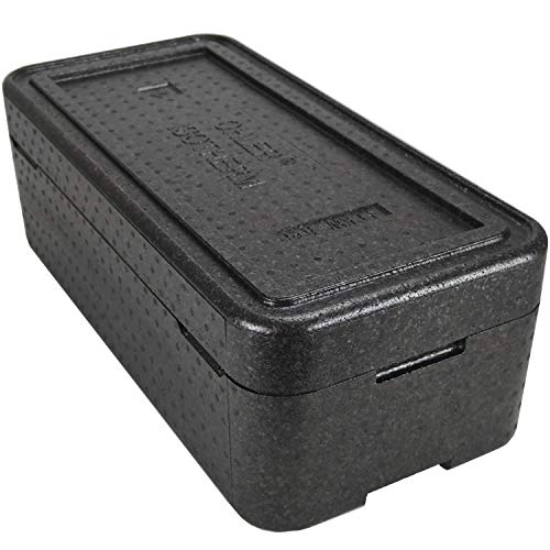 1x PIT12 Thermobox für 12 Menüschalen | wiederverwendbar | Styropor anthrazit MENÜBOX-Transportbehälter für Catering und Lieferdienste von Europack24