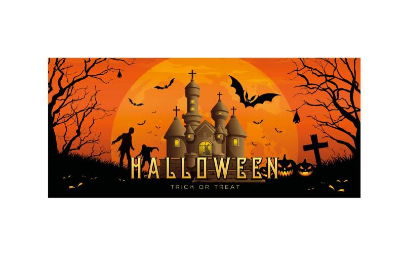 Europalms Halloween Banner, Geisterhaus, 400x180cm von Europalms