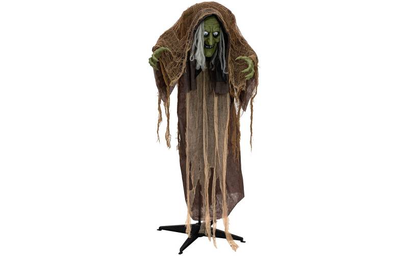 Europalms Halloween Figur Hexe buckelig, animiert, 145cm von Europalms