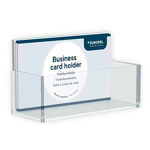 EUROPEL 350090-Visitenkartenhalter, Querformat, Transparent, Acryl, für Visitenkarten im Format 55 x 95 mm von Europel