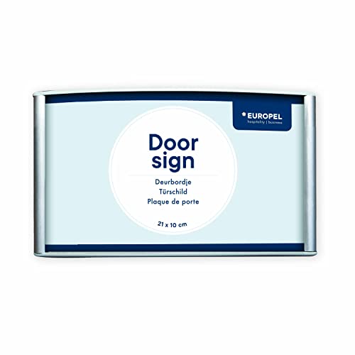 EUROPEL Türschild einfach und elegant, leicht gewölbt 21X10cm. Schrauben oder kleben, Quer- oder Hochformat, PVC-Entspiegelte Abdeckscheibe, Farbe silber, inkl. Montagematerial EUROPEL Türschild einfach und elegant, leicht gewölbt 21X10cm. Schrauben oder kleben, Quer- oder Hochformat, PVC-Entspiegelte Abdeckscheibe, Farbe silber, inkl. Montagematerial von Europel
