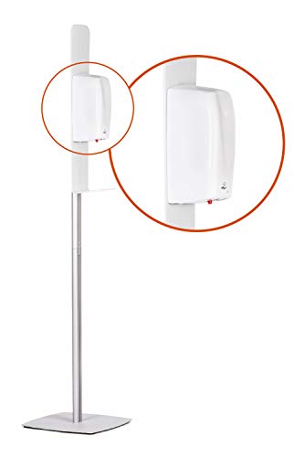 Europel Freistehender Automatischer Desinfektionsspender – Sprühende Desinfektionssäule – Desinfektionsmittelspender mit Sensor - Fassungsvermögen: 1000 ml - Silber/Weiß - Höhe: 140 cm von EUROPEL