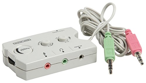 Eurosell Analog Audio Schalter 2 x 3.5 mm Stecker - 3 x 3.5 mm Buchse Mikrofon/Lautsprecher/Headset Umschalter von Eurosell