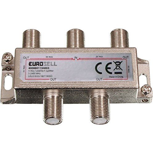 Eurosell - Digitaler 4-Fach SAT Antennen Kabel TV DVBC DVBS DVBT DVBS2 DVBT2 Verteiler Splitter HDTV von Eurosell