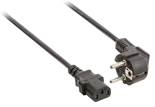 Eurosell Netzkabel Kaltgerätekabel Kaltgeräte Kabel Typ F (CEE 7/4) - IEC-320-C13 - schwarz - Winkel Schutzkontaktstecker (5m) von Eurosell