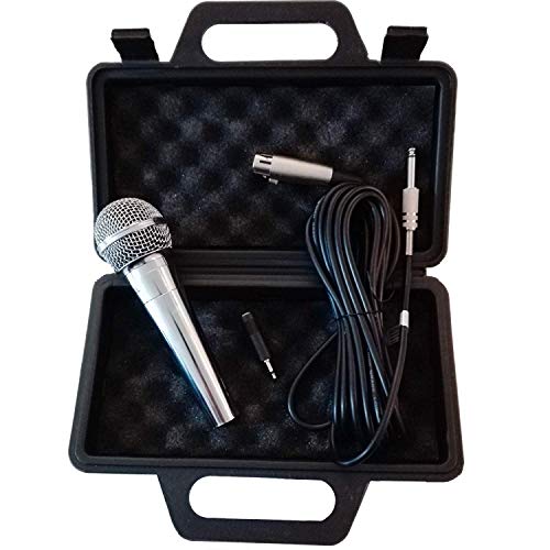 Eurosell - Premium Mikrofon dynamisch - Silber - Gesang & Bühne + 5m Kabel XRL Klinke Mic Set Micro Gesangs Mikro dynamisches von Eurosell