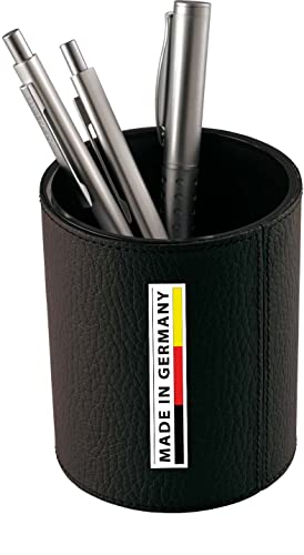 Eurostyle Handmade in Germany Stifteköcher Leder schwarz weiches genarbtes Rindnappaleder - erhältlich in 5 Farben excl. Marke von Eurostyle