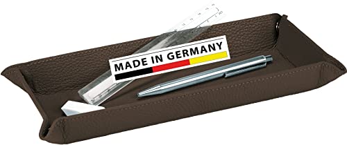 Eurostyle Handmade in Germany Stifteschale - genarbtes Rindnappaleder dunkelbraun - erhältlich in 5 Farben excl. Marke von Eurostyle