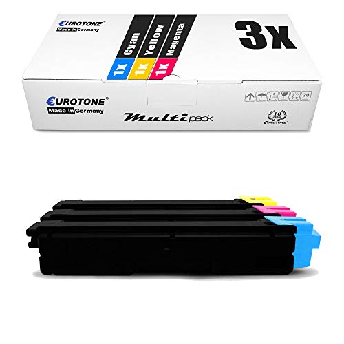 3X Eurotone Toner für Utax CLP 3726 wie 4472610011 - 4472610016 Color Cyan Magenta Yellow von Eurotone, kein Utax Original