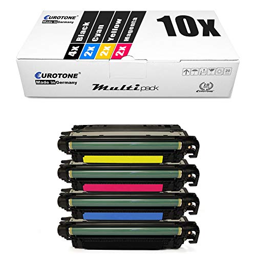 10x Eurotone kompatibler Toner für HP Color Laserjet Enterprise M 552 553 x DN n ersetzt CF360A-63A 508A von Eurotone