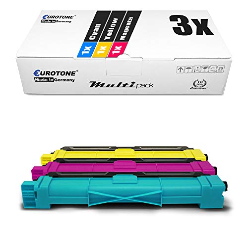 3X Eurotone Toner kompatibel für Brother HL 3142 3152 3172 wie TN-246 TN246 Color Cyan Magenta Yellow von Eurotone, kein Brother Original