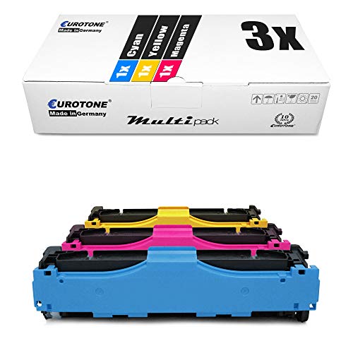 3X Eurotone kompatibler Toner für HP Laserjet Enterprise 700 Color MFP M 775 wie CE341A-43A 651A Color von Eurotone