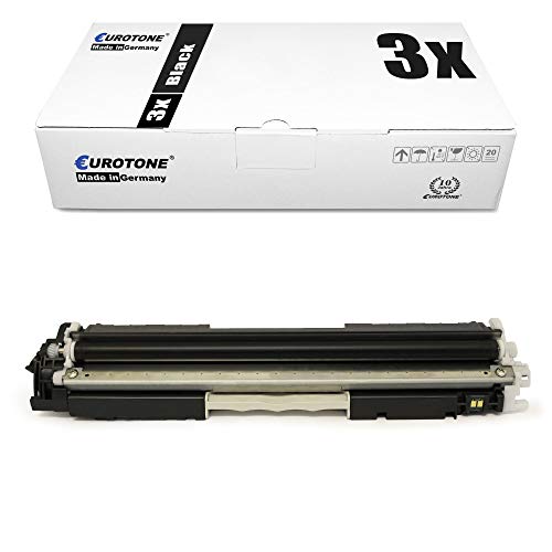 3X Eurotone kompatibler Toner für HP Laserjet Pro 100 Color MFP M 175 wie CE310A 126A Black von Eurotone, kein HP Original