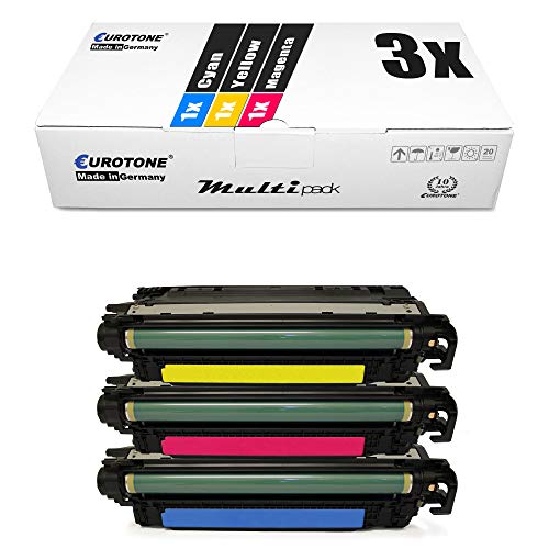 3X Eurotone kompatibler Toner für HP Laserjet Pro 500 Color MFP M 570 wie CE401A-03A CE401A-CE403A 507A Color von Eurotone