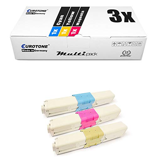 3X Müller Printware Toner für Oki ES 3452 5431 5462 DN DNw MFP ersetzt 44973509-44973511 Color von Eurotone