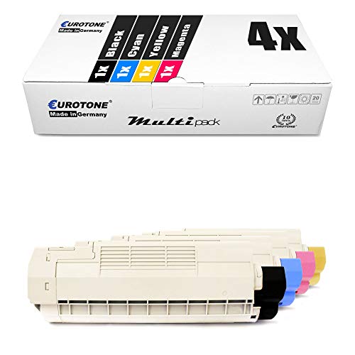 4X Eurotone Toner für Oki C 610 DM DN CDN N DTN ersetzt Druckerpatronen Cartridges von Eurotone, kein OKI Original
