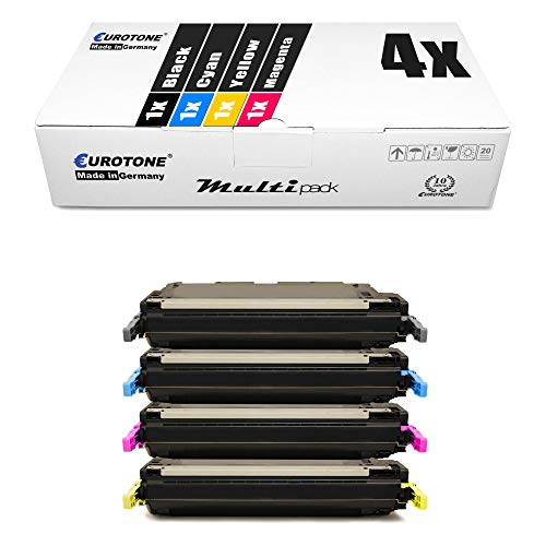 4X Eurotone kompatibler Toner für HP Color Laserjet 4700 PH DN N DTN Plus ersetzt Q5950A-53A 643A von Eurotone