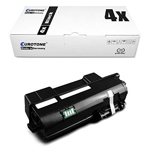 4X Müller Printware Toner für Kyocera ECOSYS P2040DN P2040DW ersetzt TK-1160 TK1160 Schwarz von Eurotone