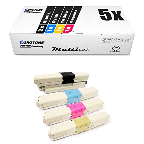 5X Müller Printware Toner für Oki ES5431 ES5462MFP ES5462DNw ES3452MFP ES5462 ES3452 ES5431DN ES3452DN ES5462DN ersetzt 44973509-44973512 Set von Eurotone