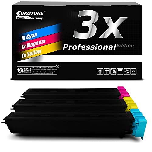 EuroPro Toner 3X kompatibel für Konica Minolta Bizhub C452 C552 C652 ersetzt TN-613 TN613 Color von Eurotone