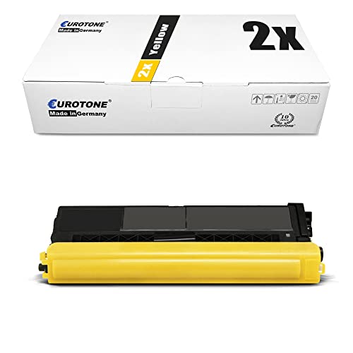 Eurotone 2X Toner mit 50% mehr Leistung für DCP 9055 9270 HL 4140 4150 4570 MFC 9460 9465 9970 kompatibel für Brother Yellow TN-320 325 Y von Eurotone