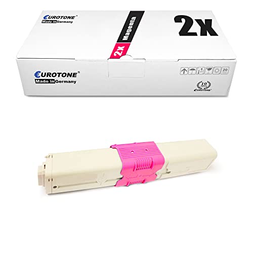 Eurotone 2X Toner mit 50% mehr Leistung für Data C301DN C321DN MC332DN MC342 kompatibel für Oki Magenta 44973534 M Patrone von Eurotone