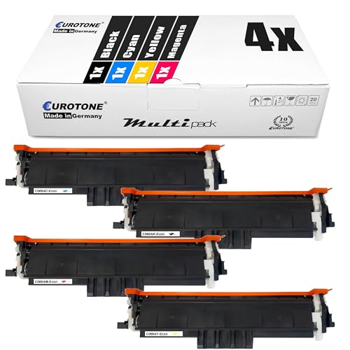 Eurotone 4X Toner 069 im Set kompatibel für Canon imageCLASS LBP673Cdw LBP674Cx MF752Cdw MF756Cx ersetzt 069 CMYK (Cyan, Magenta, Yellow, Black) [MIT CHIP UND FÜLLSTANDSANZEIGE] von Eurotone