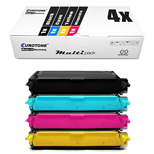 Eurotone 4X Toner Cartridge Set kompatibel für Lexmark X560 N DN / X560N X560DN / X-560 N DN / X-560N X-560DN / X 560N 560DN Black Cyan Magenta Yellow von Eurotone
