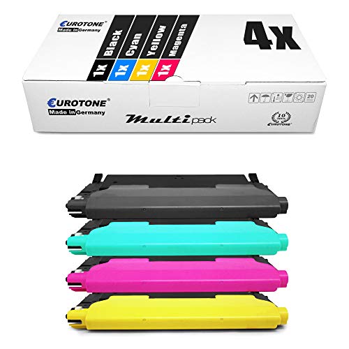 Eurotone 4X Toner Cartridge Set kompatibel für Samsung CLP 310 315 + CLX 3175 3170, CLT K4092S, C4092S Y4092S M4092S Schwarz Cyan Magenta Yellow von Eurotone