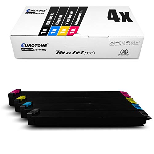 Eurotone 4X XXL Toner im Set für Sharp MX 2630 3050 3060 3070 3550 3560 3570 4050 4060 4070 5050 5050 5070 6050 6050 6070 ersetzt MX-61 GTBA MX-61GTCA MX-61GTMA MX-61GTYA CMYK von Eurotone