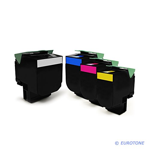 Eurotone 4er Set Kompatible Toner XXL für Lexmark CS510de / CE510dte Drucker - ersetzt 702HK 702HC 702HY 702HM High Yield im Sparpack von Eurotone