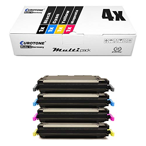 Eurotone 4er Set Kompatibler Toner kompatibel für HP Color Laserjet 3800 3800N 3800DN 3800DTN + CP3505 CP3505N CP3505DN CP3505X für Q6470A Q7581A Q7582A Q7583A Black Cyan Magenta Yellow von Eurotone