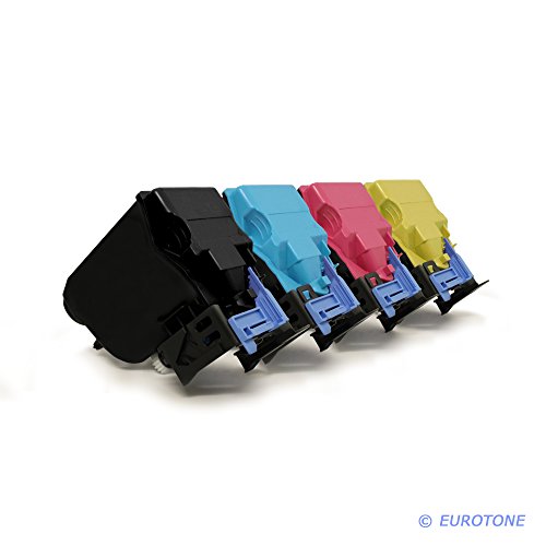 Eurotone 4er Set Toner, TNP-48K 48C 48M 48Y A5X0150 250 350 450 kompatibel für Konica Minolta Bizhub C3350 C3850 C3850 FS Black Cyan Yellow Magenta von Eurotone